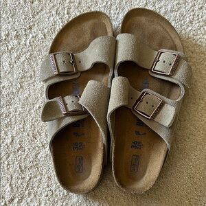 Birkenstock Arizona Taupe Sandals with soft footbed